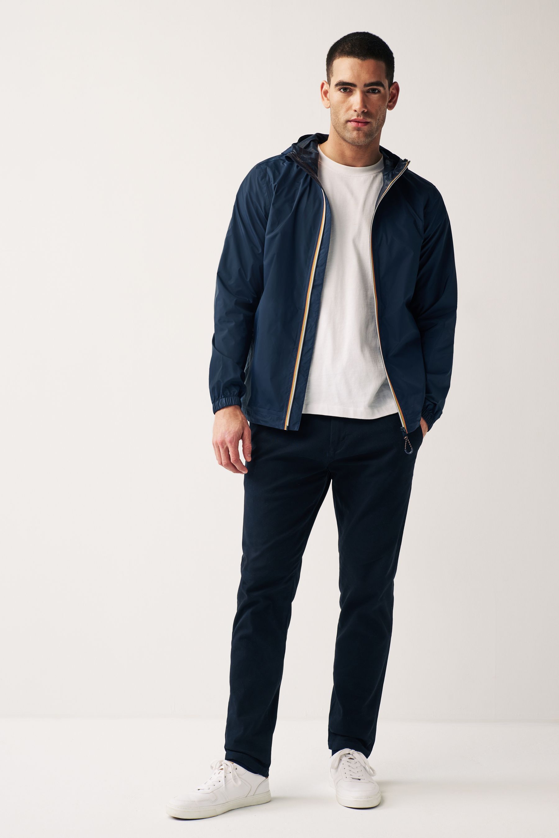 Buy Navy Blue Lightweight Waterproof Hooded Packable Jacket from Next Pakistan