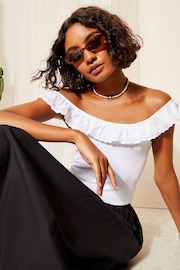 Friends Like These White Ruffle Bardot Blouse - Image 2 of 4