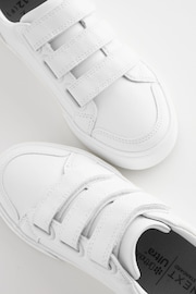 White Wide Fit (G) 3 Strap Touch Fastening Trainers - Image 3 of 6