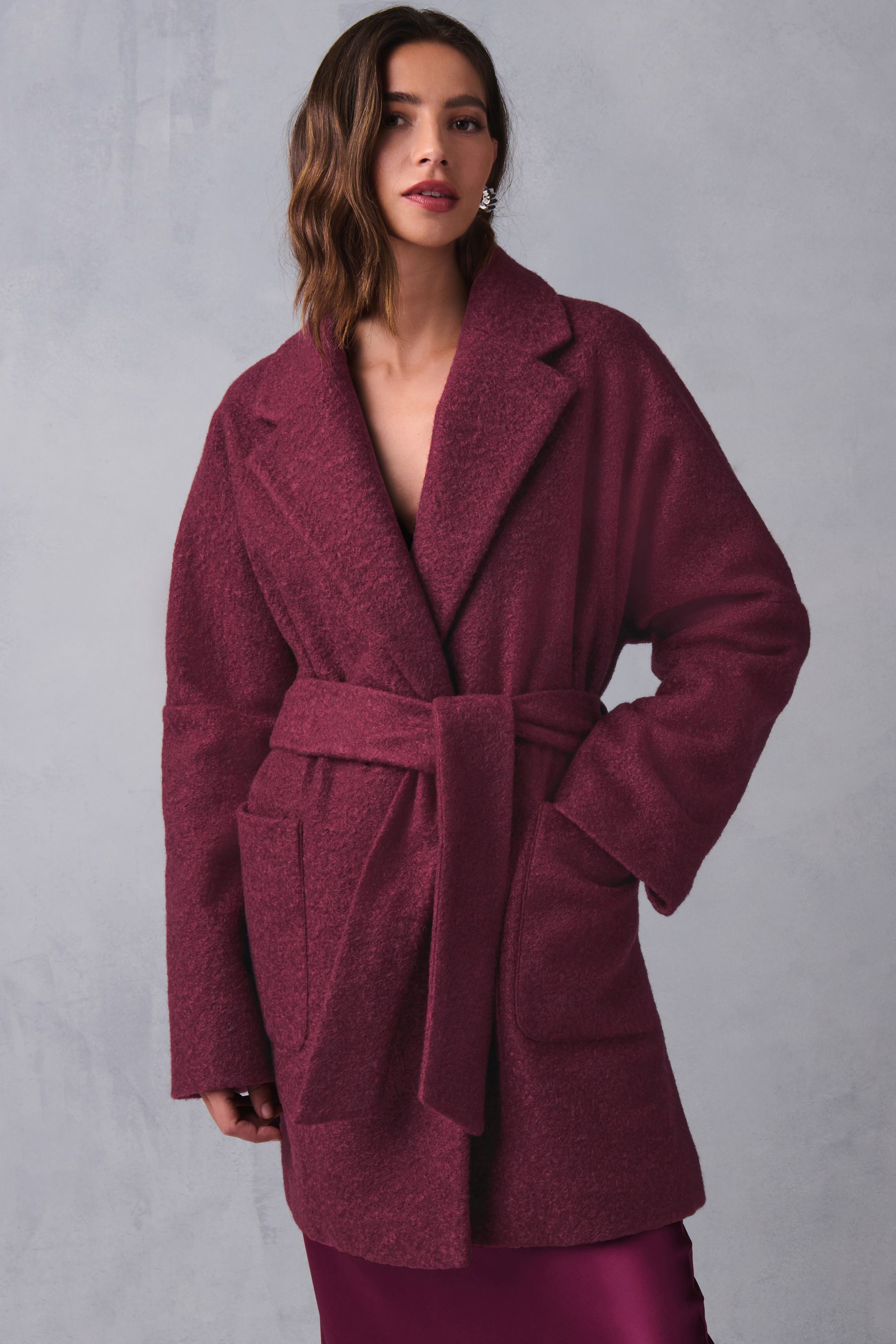 Belted coatigan best sale