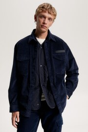 Tommy Hilfiger Blue Corduroy Solid Overshirt - Image 1 of 6