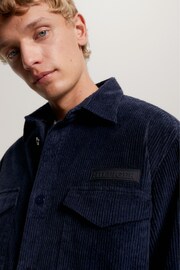 Tommy Hilfiger Blue Corduroy Solid Overshirt - Image 4 of 6