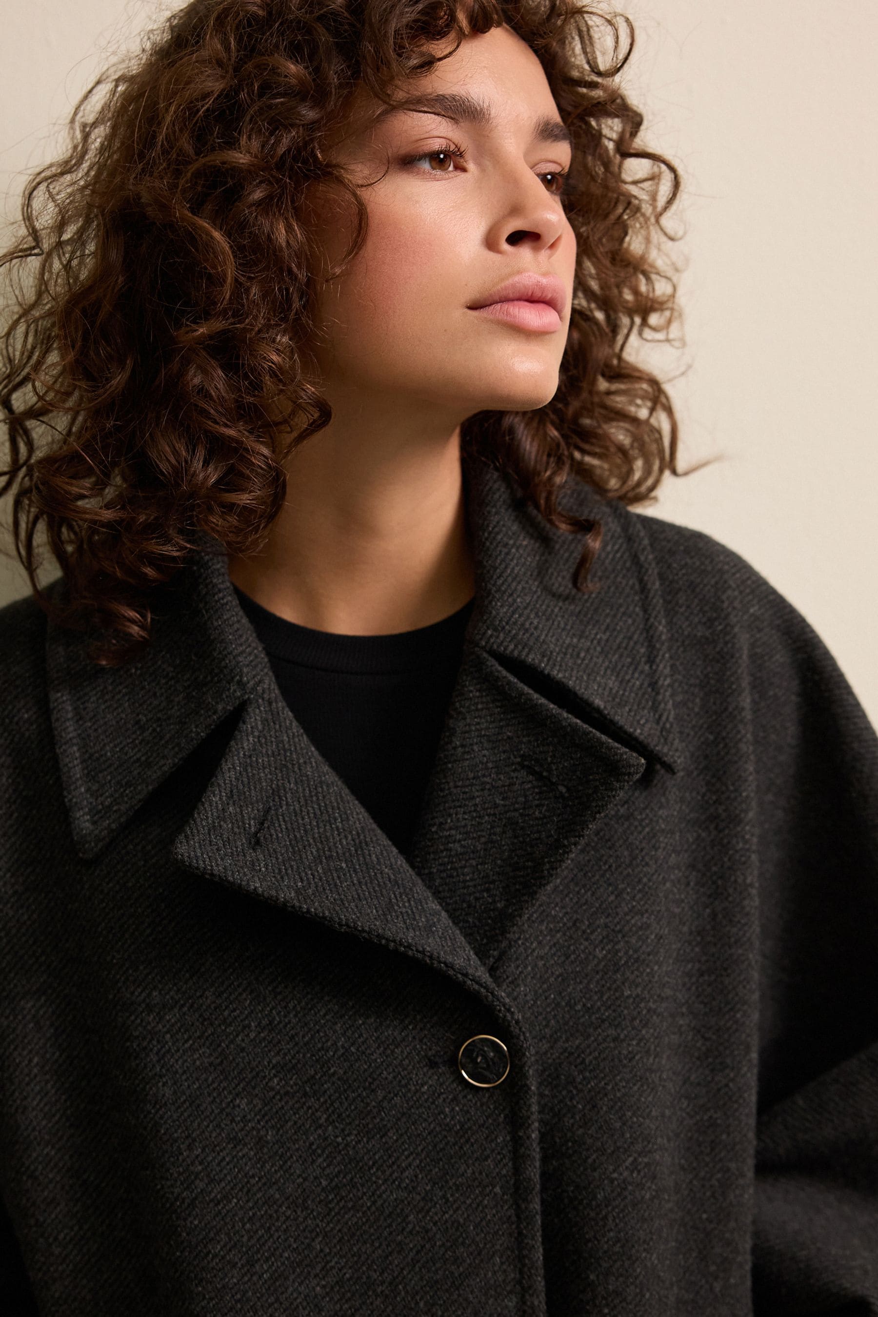 Buy Charcoal Grey Asymetric Button Cape Coat from the Next UK online shop