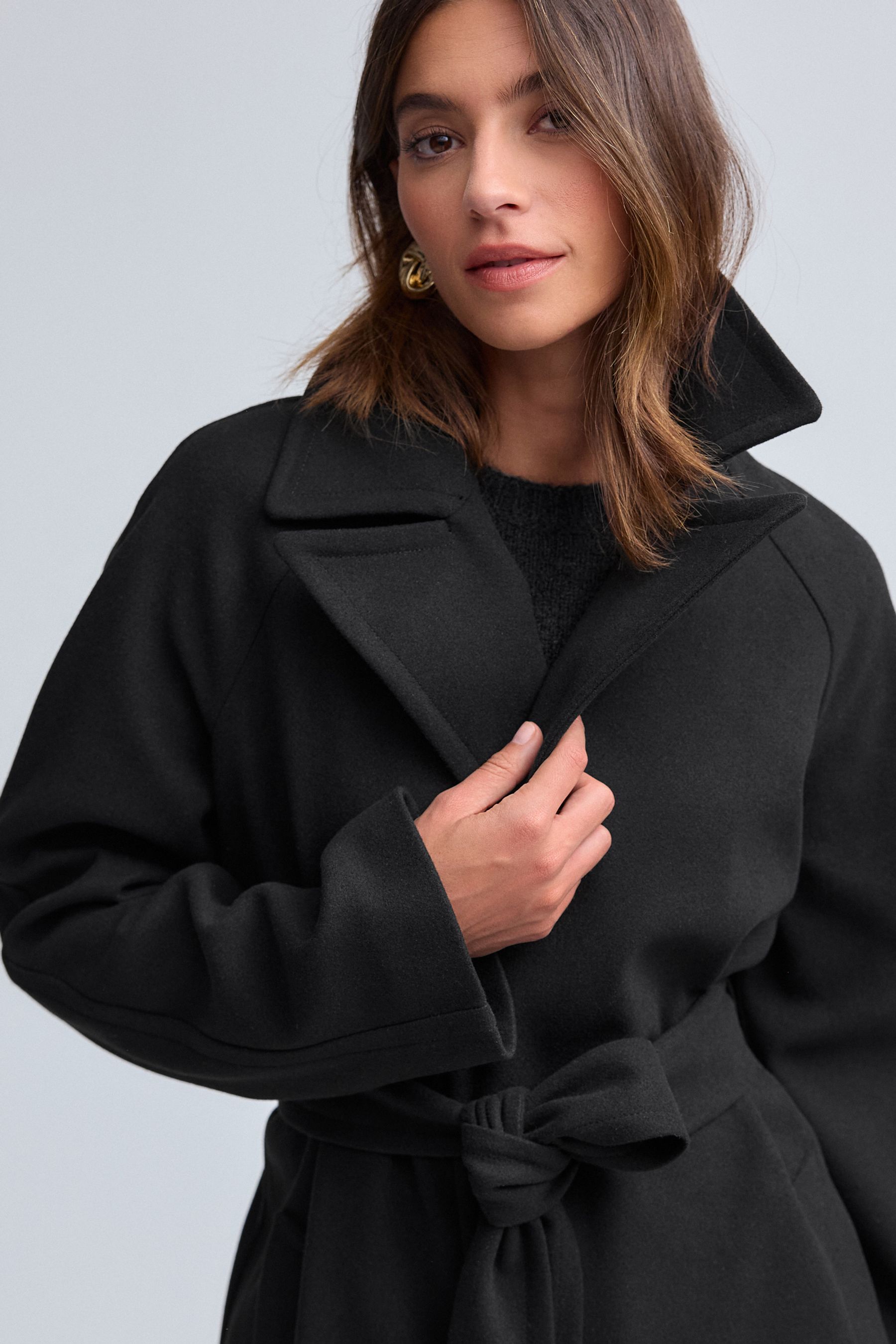 Buy Black Long Belted Maxi Coat from Next Canada