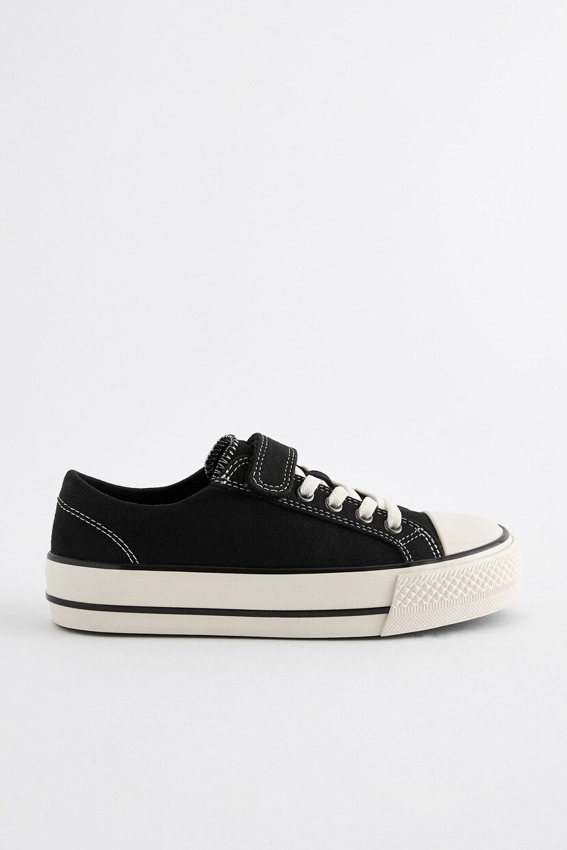 Black 1 Strap Elastic Lace Trainers - Image 2 of 5