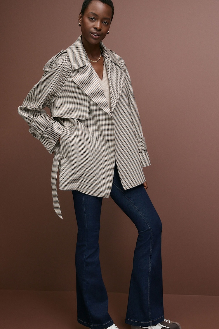 Heritage Check Short Wrap Trench Coat - Image 2 of 8