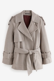 Heritage Check Short Wrap Trench Coat - Image 6 of 8