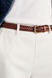 Seasalt Cornwall Brown Intertwined Woven Leather Belt - Image 2 of 2