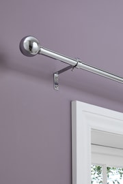 Chrome Ball Finial Extendable Curtain 19mm Pole Kit - Image 2 of 2