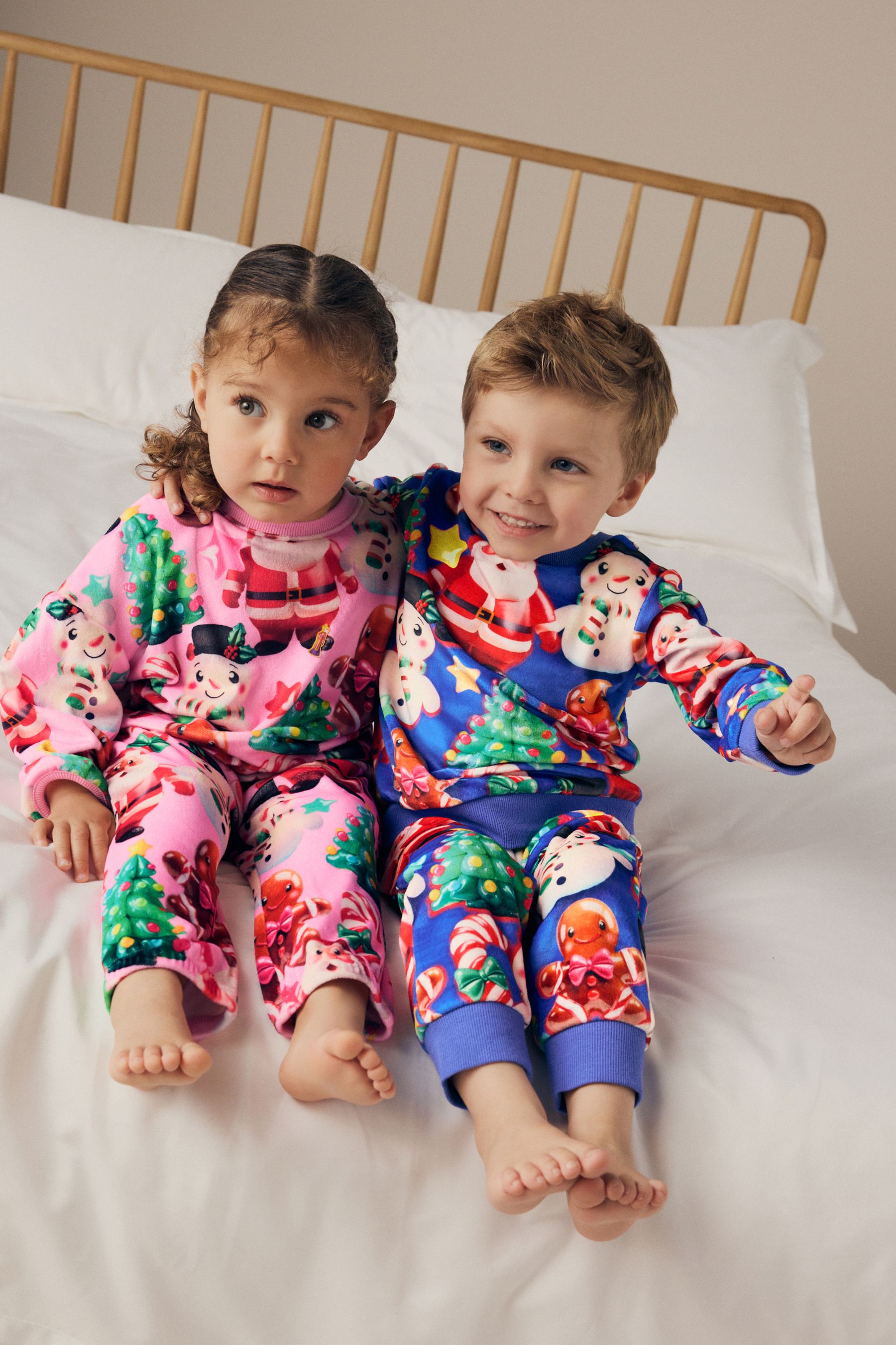 Buy Blue Single Soft Touch Christmas Fleece Pyjamas with Elastane 9mths 16yrs from the Next UK online shop
