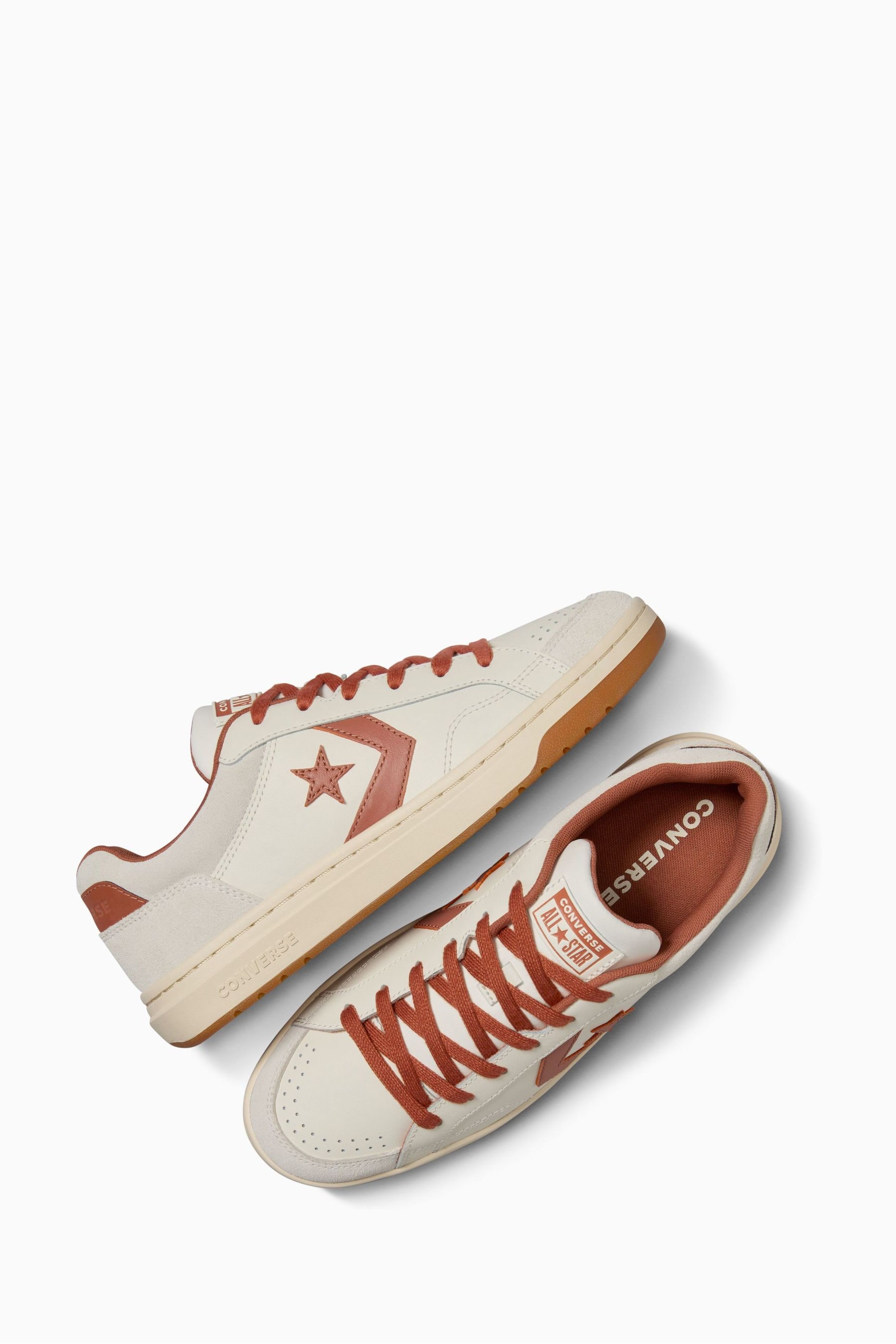 Blue and brown leather converse clearance