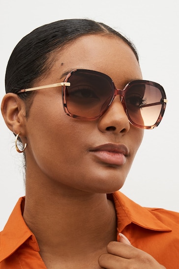 Black Lens Detail Large Sunglasses