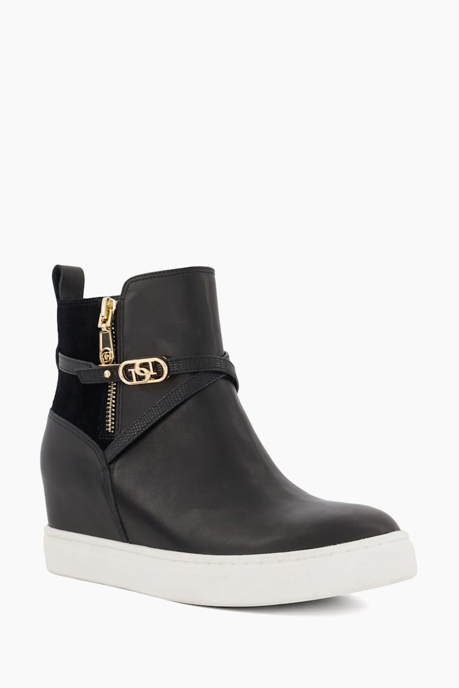 Hidden wedge trainers black hot sale