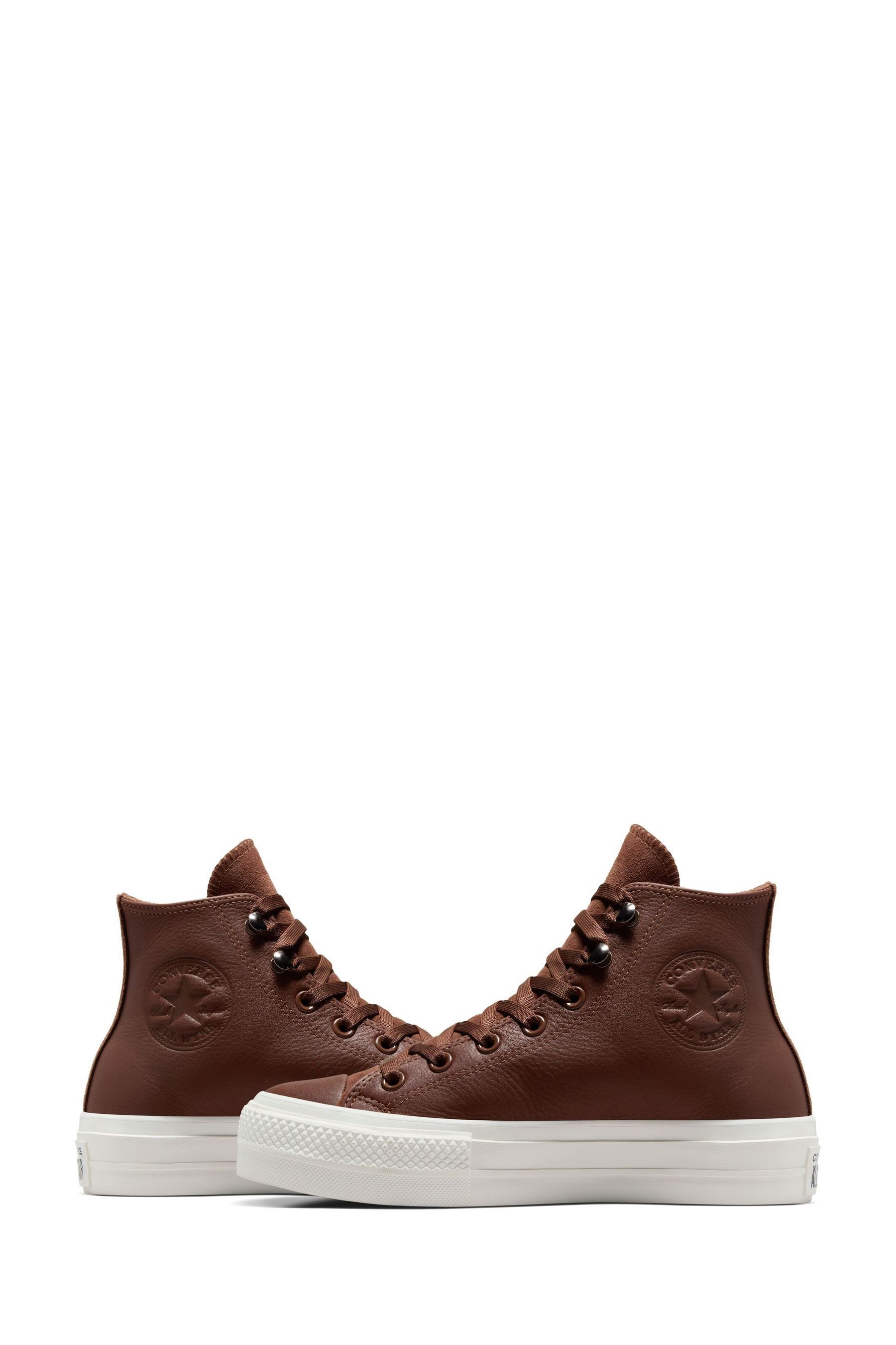 Brown leather converse trainers on sale