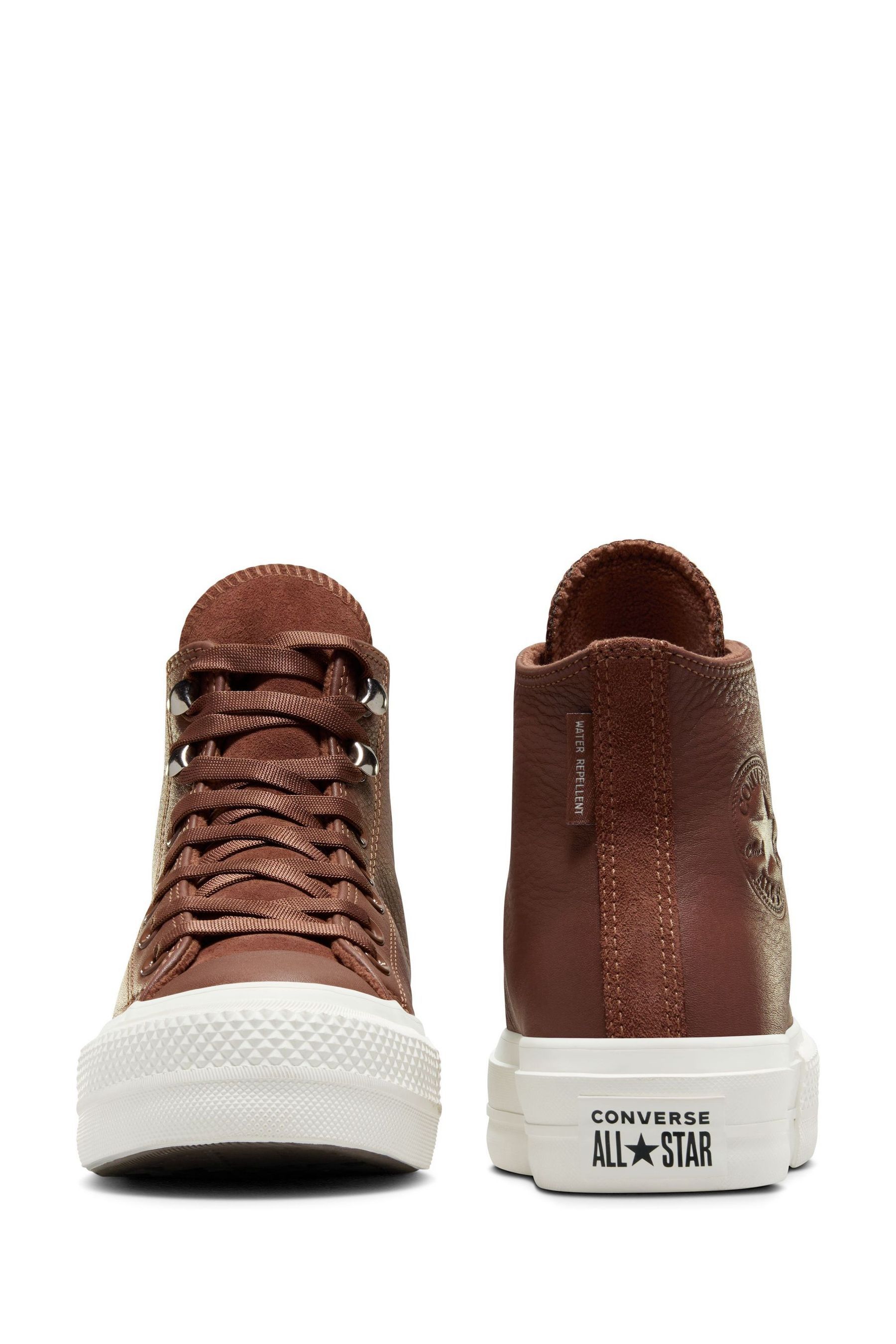 Buy Converse Brown Chuck Taylor All Star Lift Leather Trainers from the Next UK online shop