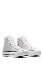 Converse Grey Chuck Taylor All Star Lift High Top Trainers - Image 12 of 16