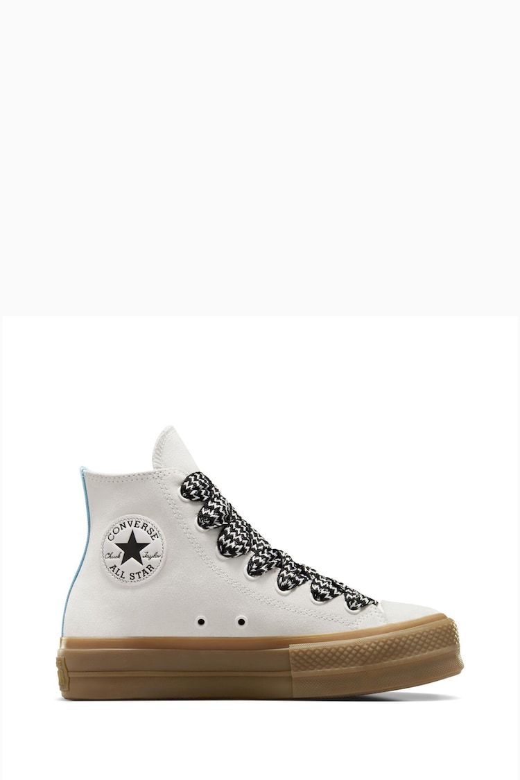 Converse White Chuck Taylor All Star Lift 90s Suede High Top Trainers - Image 1 of 10