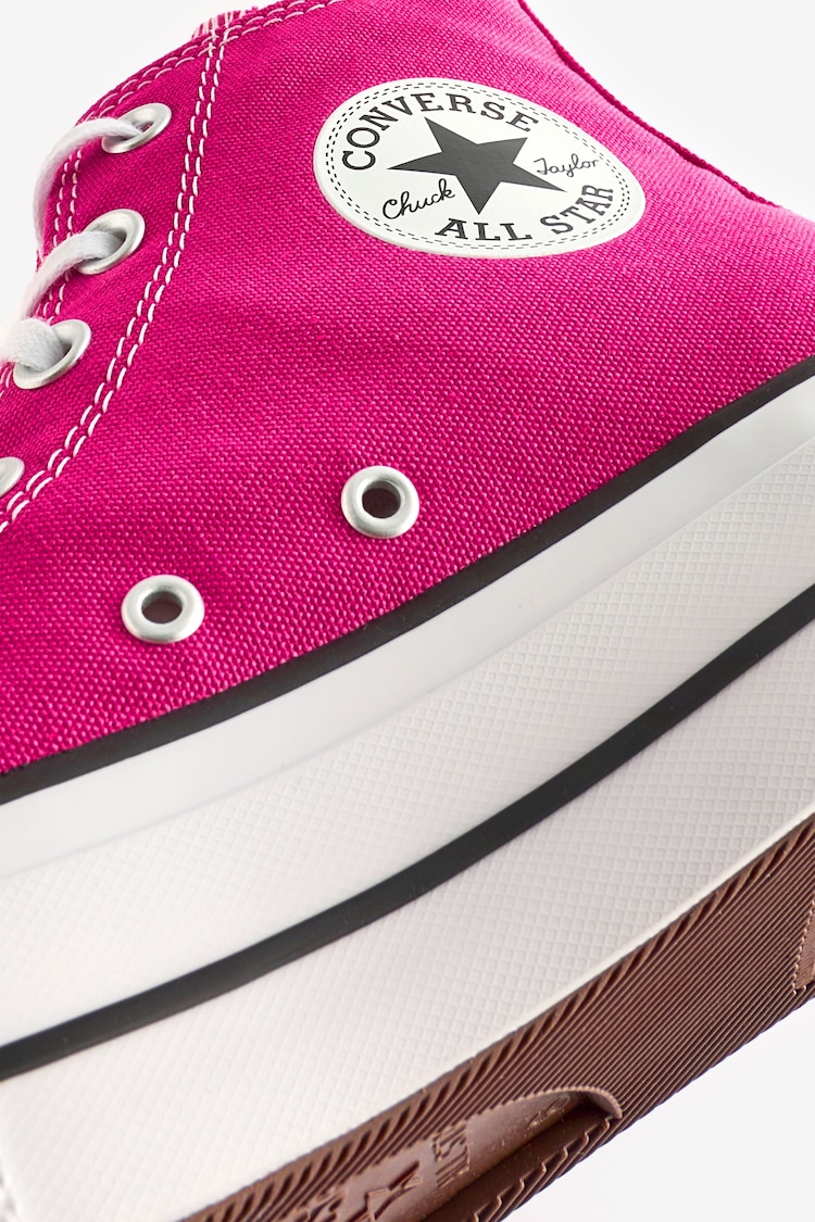 Converse Pink Chuck Taylor All Star Lift Trainers - Image 9 of 9