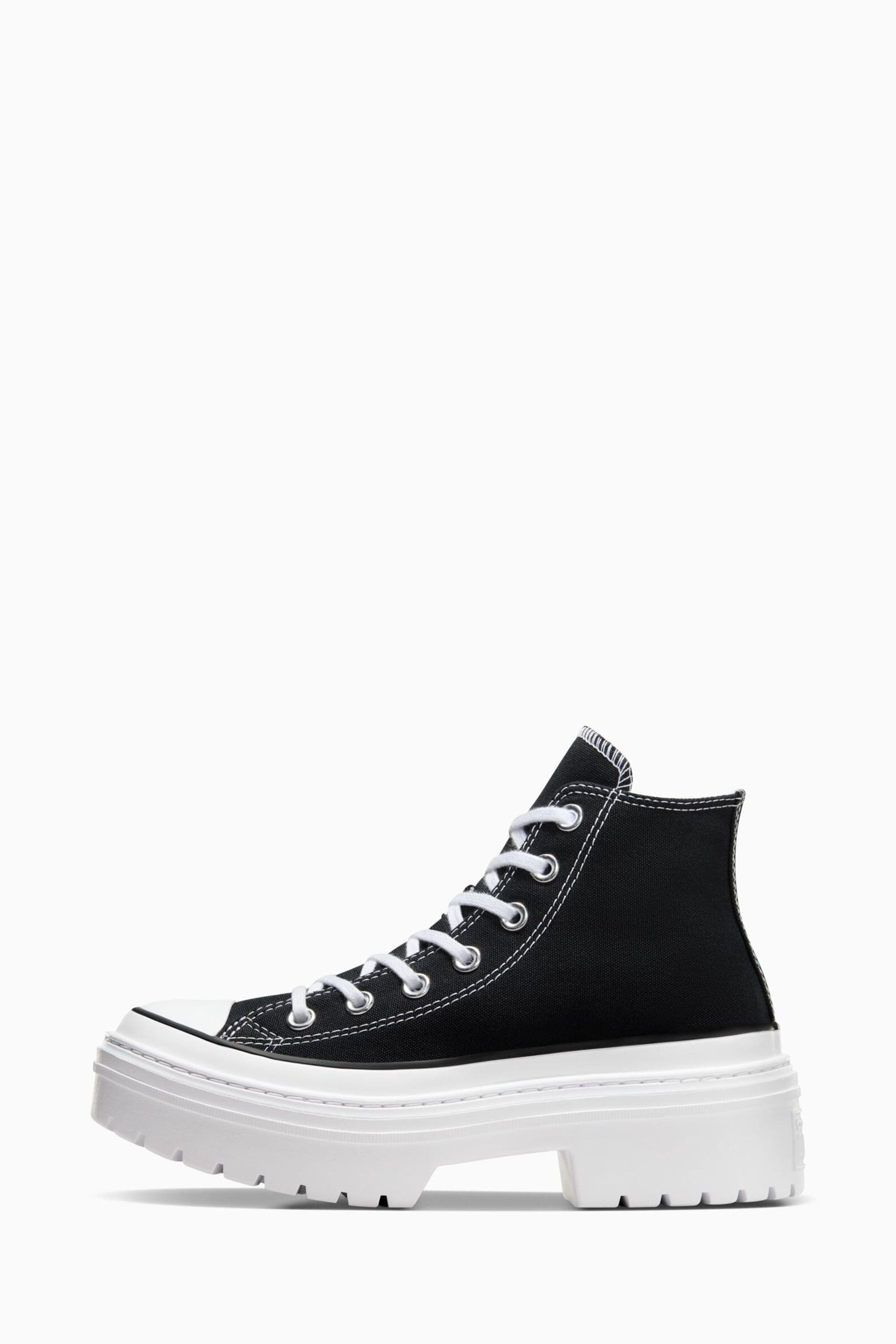 Buy Converse Black White Chuck Taylor All Star Lugged Heel Canvas Trainers from Next Luxembourg