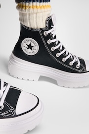 Converse Black/White Chuck Taylor All Star Lugged Heel Canvas Trainers - Image 5 of 11