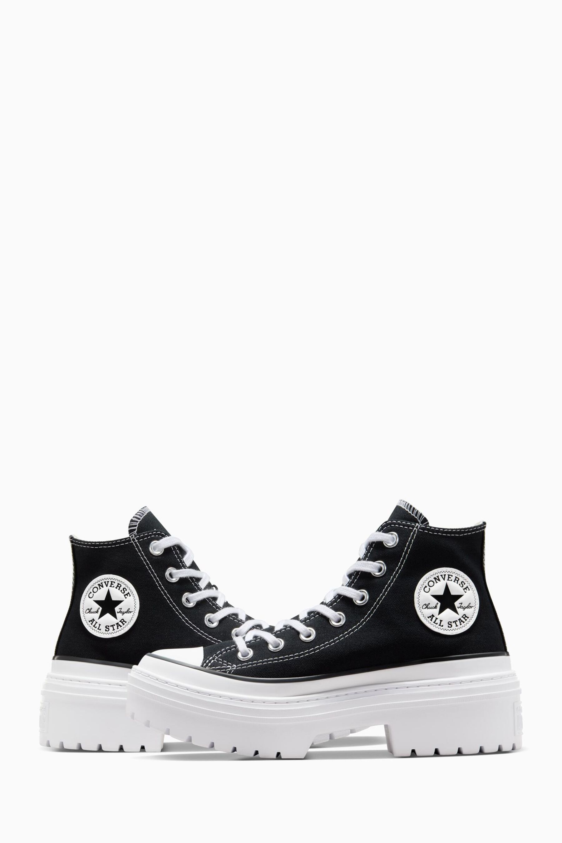 Buy Converse Black White Chuck Taylor All Star Lugged Heel Canvas Trainers from Next Singapore