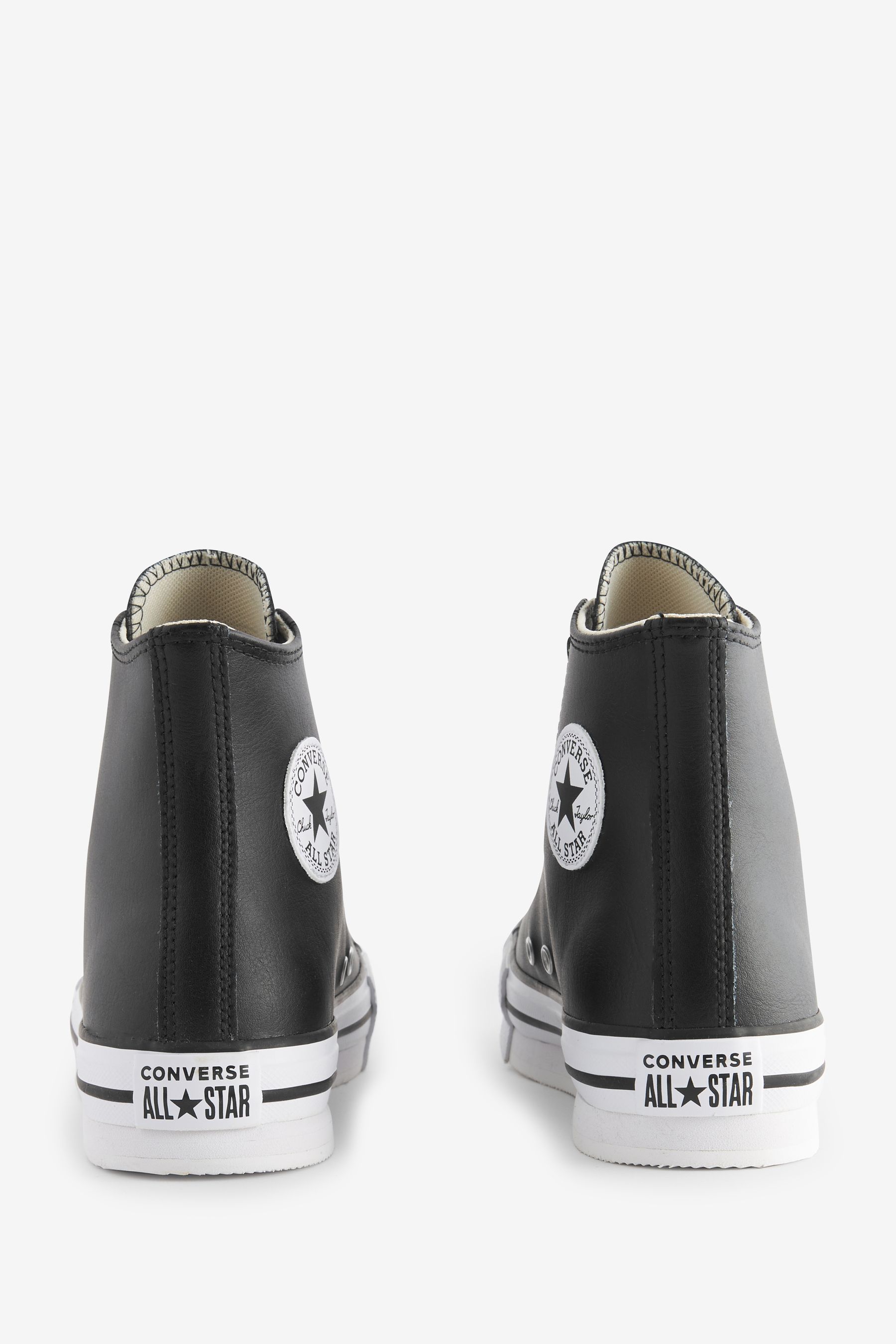 Black leather converse youth best sale