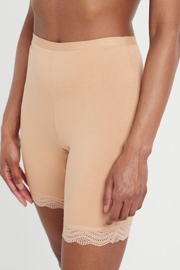 Buy Black/Nude Cotton Blend Anti-Chafe Shorts 2 Pack from the Next