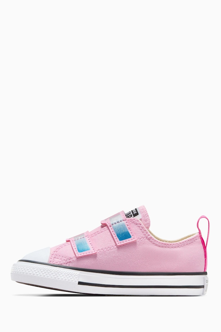 Converse Pink Infant Chuck Taylor Lightening Bolt 2V Trainers - Image 2 of 7