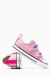 Converse Pink Infant Chuck Taylor Lightening Bolt 2V Trainers - Image 4 of 6