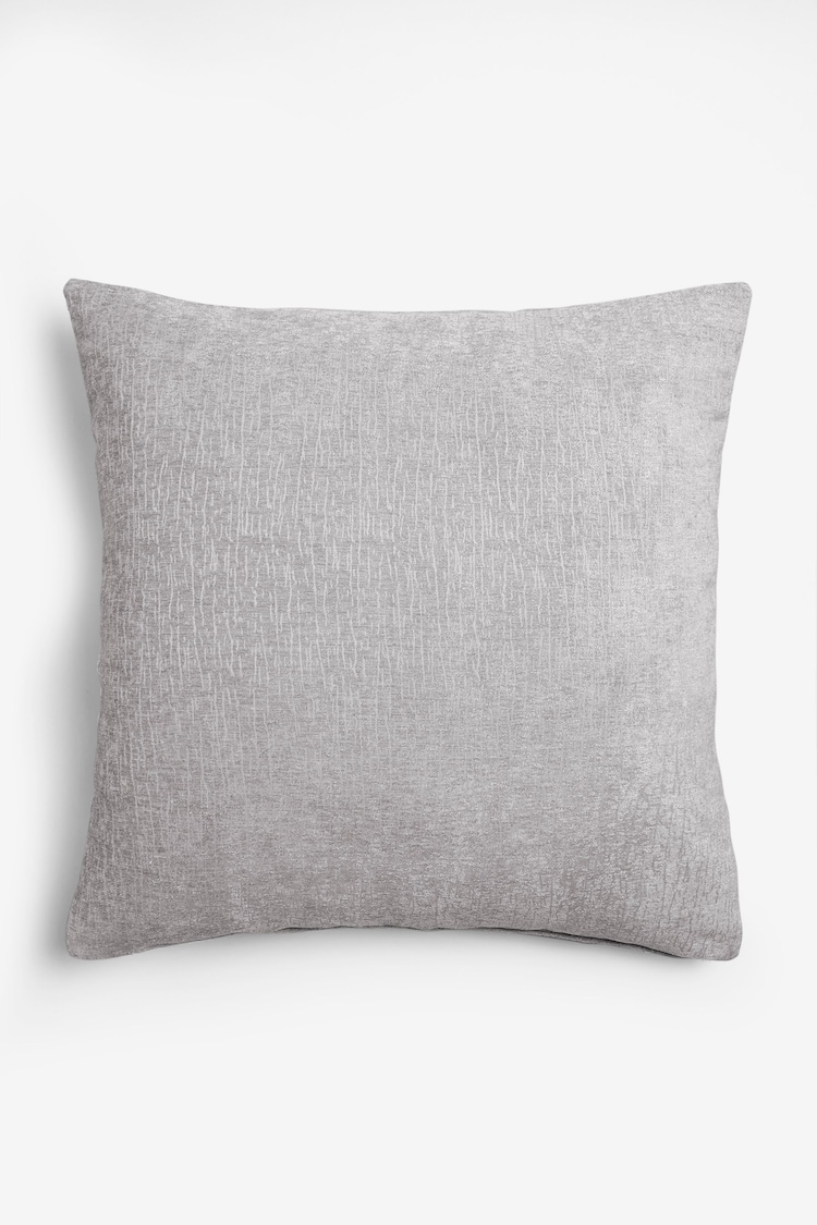 Silver Grey Heavyweight Chenille 59 x 59cm Cushion - Image 7 of 7