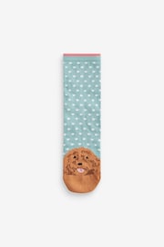 Pink/Blue/Oatmeal Charlie The Cockapoo Ankle Socks 4 Pack - Image 2 of 5