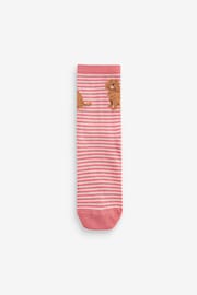 Pink/Blue/Oatmeal Charlie The Cockapoo Ankle Socks 4 Pack - Image 3 of 5
