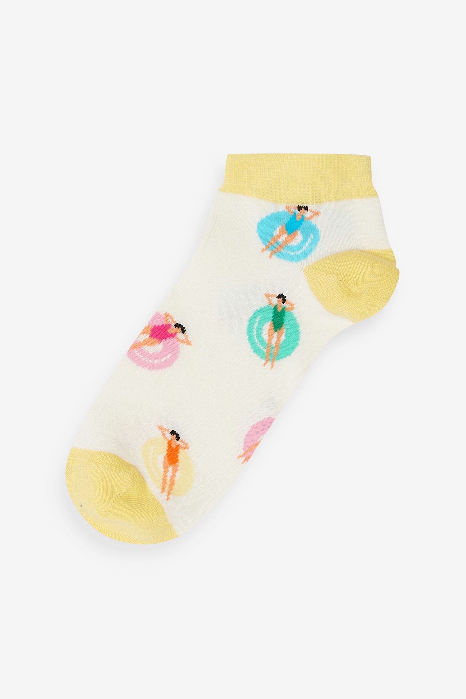 Pastel Beach Scene Trainer Socks 4 Pack - Image 2 of 5