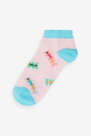 Pastel Beach Scene Trainer Socks 4 Pack - Image 5 of 5