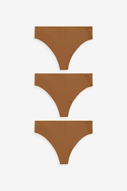 Under Armour Light Brown No Show Pure Stretch Thongs 3 Pack - Image 5 of 5