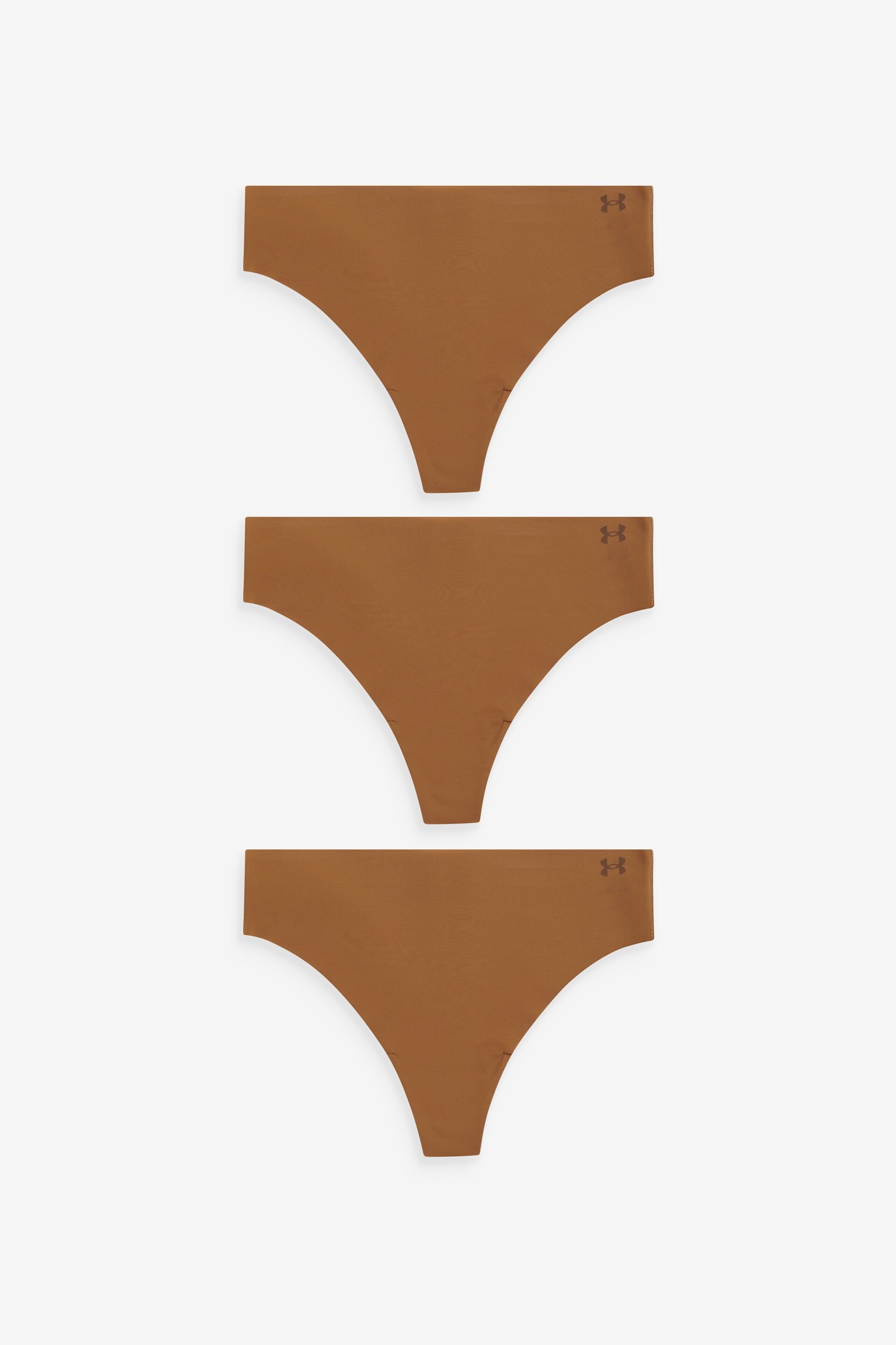 Under Armour Light Brown No Show Pure Stretch Thongs 3 Pack - Image 5 of 5