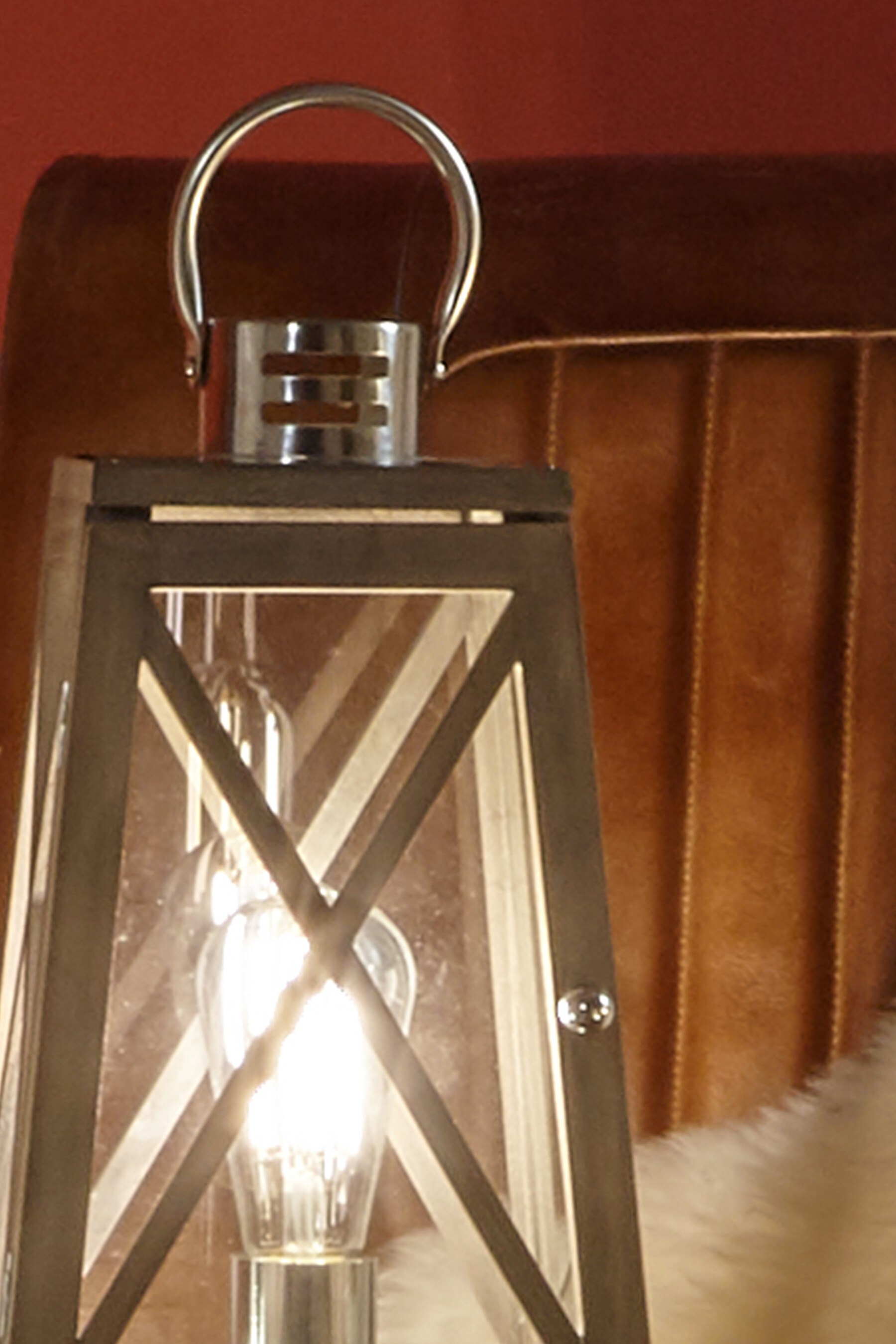 Grey lantern sale table lamp
