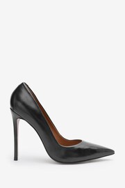 Black Signature Leather Court Shoes - Image 3 of 6