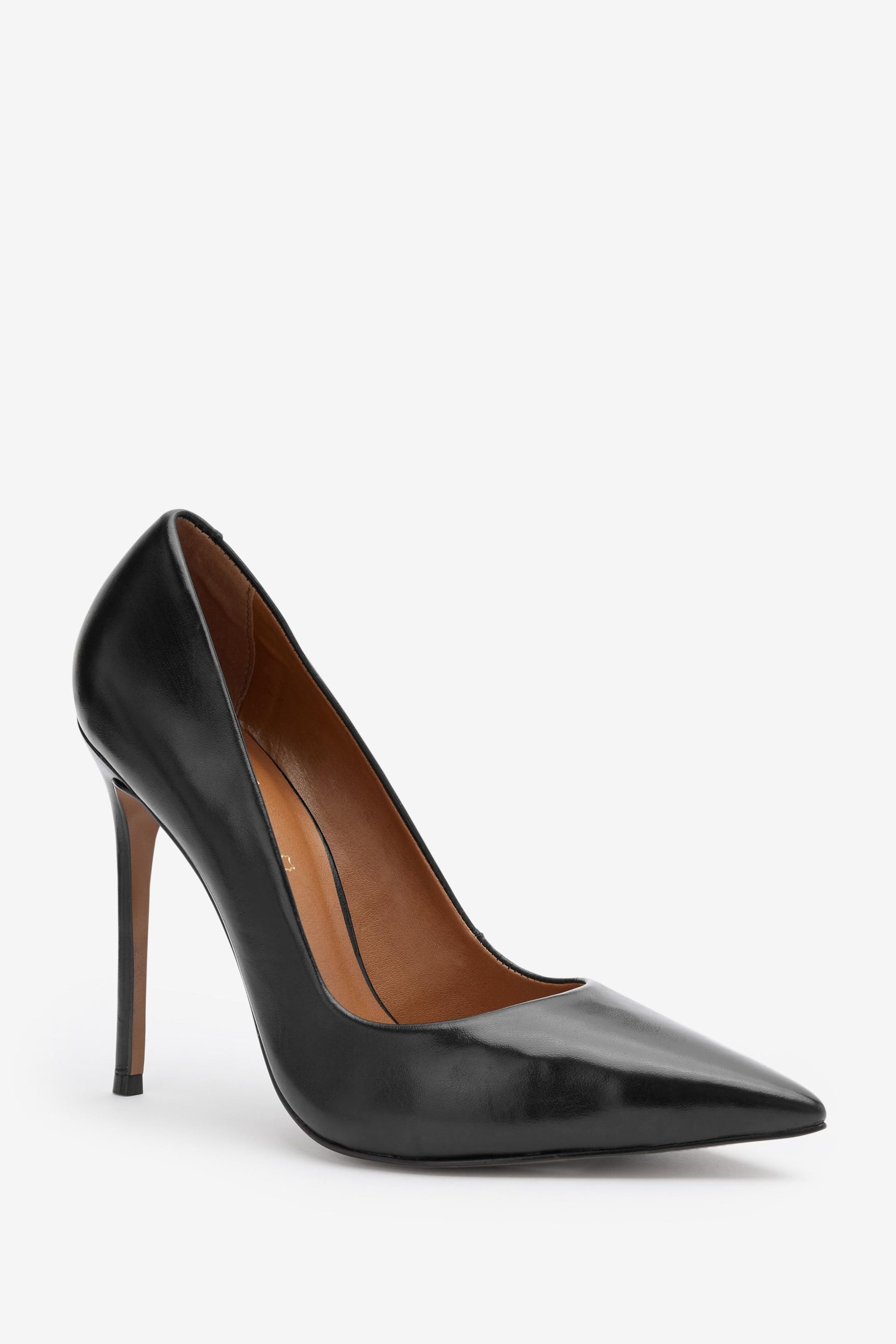Black Signature Leather Court Shoes - Image 4 of 6