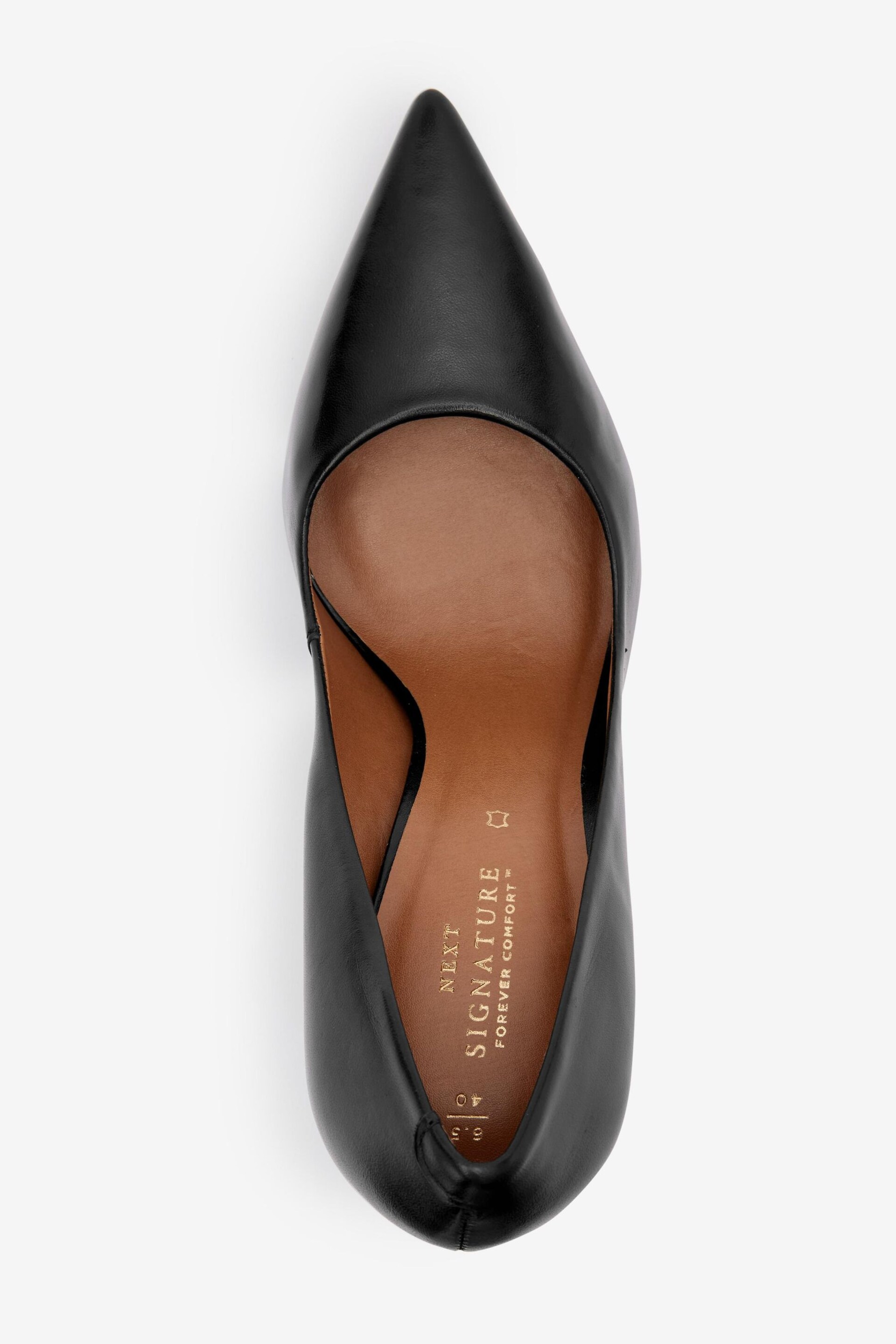 Black Signature Leather Court Shoes - Image 5 of 6