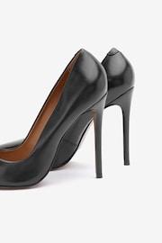 Black Signature Leather Court Shoes - Image 6 of 6