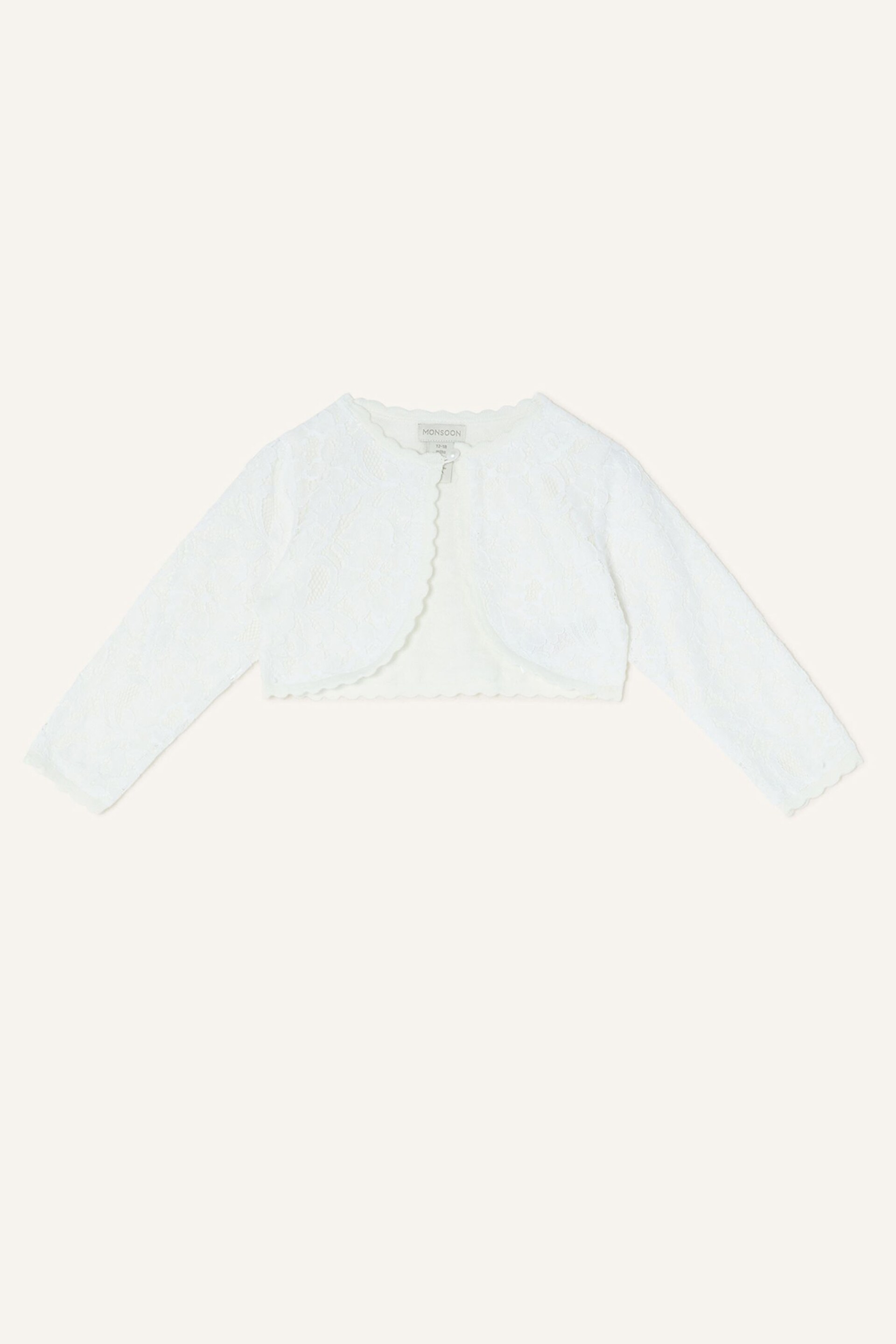 Monsoon Natural Baby Lace Cardigan - Image 1 of 3