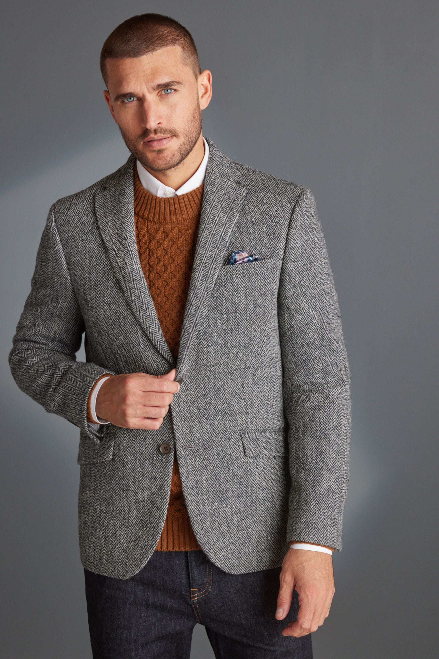 Tweed grey blazer deals