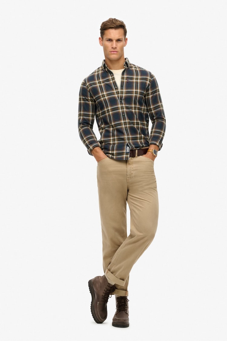 Superdry Bryce Check Navy Vintage Check Shirt - Image 2 of 6