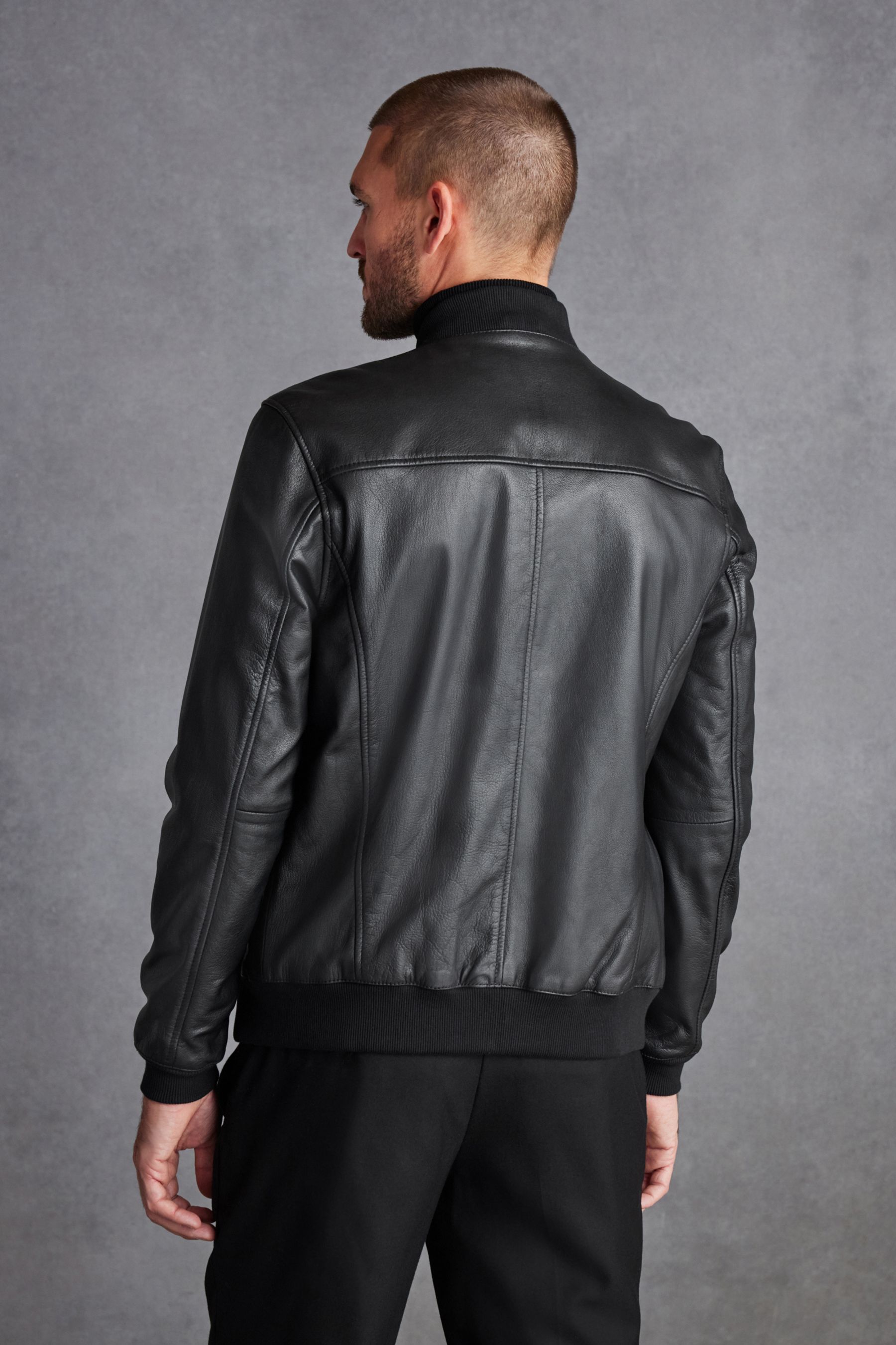 Mens slim fit black bomber jacket outlet