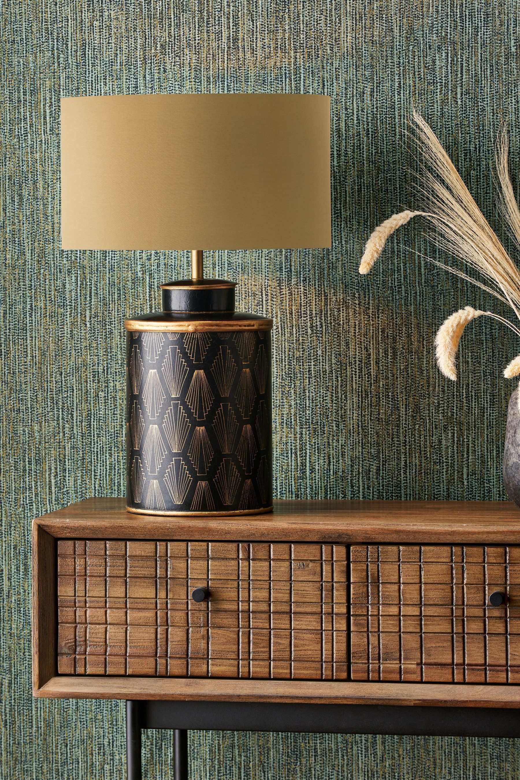 Black art outlet deco lamp
