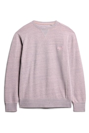 Superdry Powder Pink 100% Cotton Marl Crew Sweater - Image 3 of 4