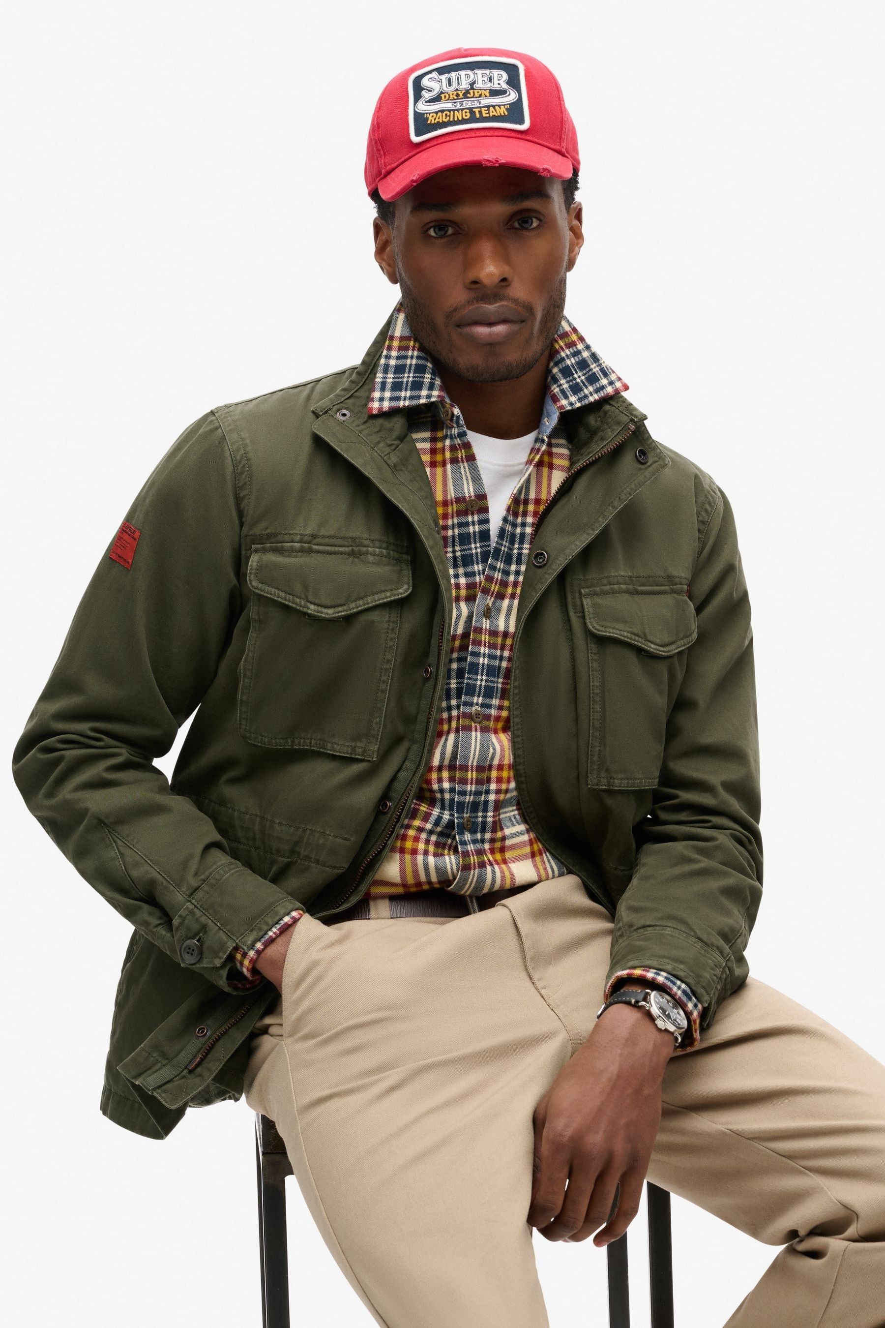 Buy Superdry Green 100 Cotton Rookie Military Jacket from Next Saudi Arabia