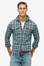 Superdry Yosemite Check Blue Cotton Worker Check Shirt - Image 1 of 5