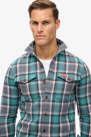 Superdry Yosemite Check Blue Cotton Worker Check Shirt - Image 3 of 5